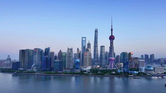 上海从日落到夜晚