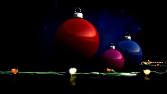 圣诞彩灯和球3D可循环动画