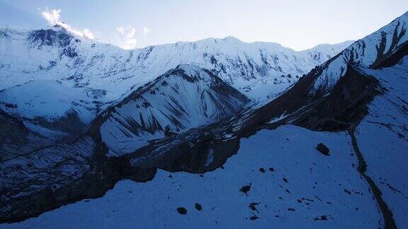 雪山风光傍晚的喜马拉雅山