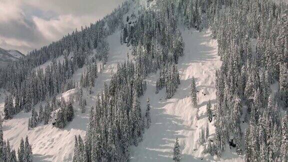 令人惊叹的山景鸟瞰图仰望雪峰在西北荒野