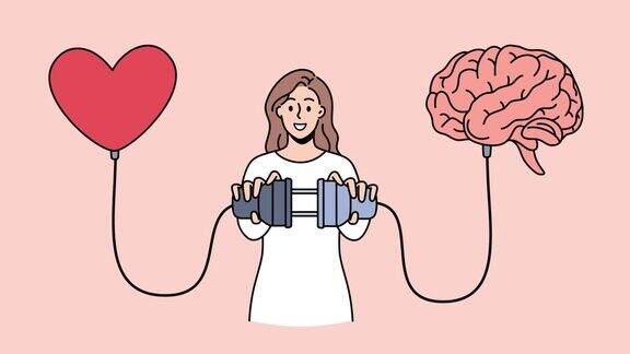 女人连接大脑和心脏