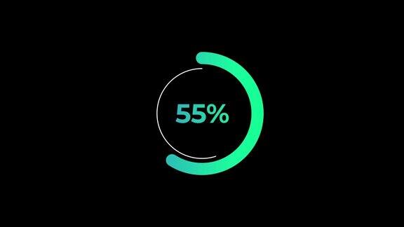 循环百分比加载转移下载动画0-80%在绿色科学效果