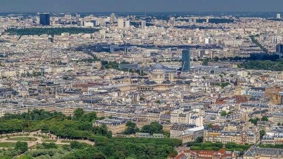 从蒙帕纳斯塔的观景台俯瞰巴黎的欧洲大城市的主要地标法国巴黎