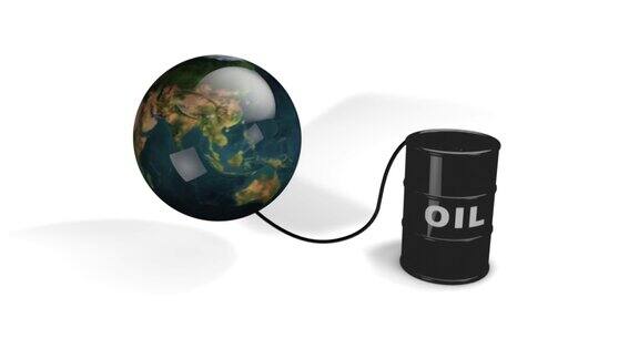 石油桶正在泵入地球
