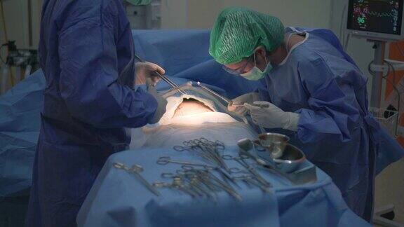 医疗队在手术室进行手术