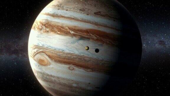 正在接近气态巨木星和它的卫星木卫一