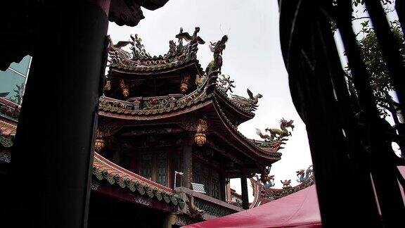 台北龙山寺屋顶装饰台湾HD79
