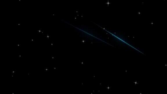 天空中的流星4K动画素材流星彗星雨从外太空夜空天空