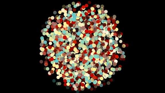 由圆圈组成的彩色球体抽象的彩色背景