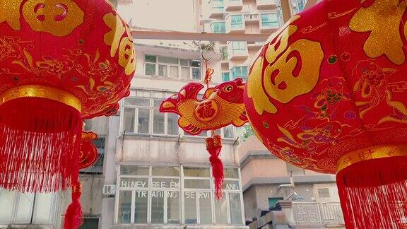 中国新年的装饰-传统的灯笼