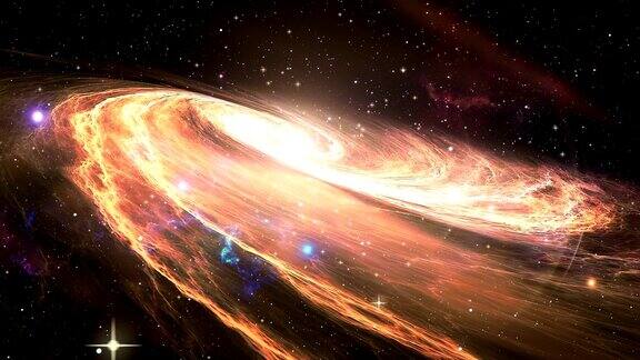 外太空有恒星的旋转螺旋星系