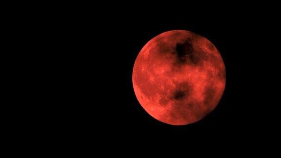 夜空中的红月亮