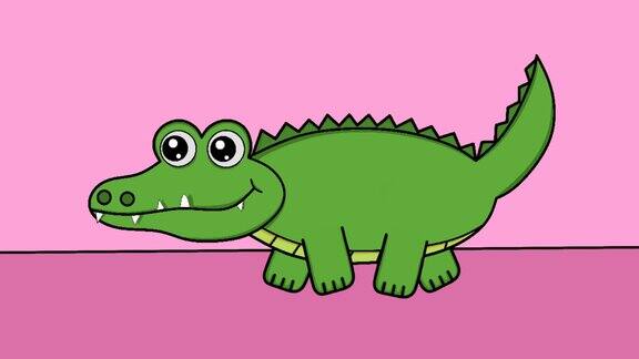 一个行走的鳄鱼标志的动画视频