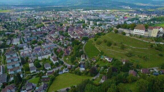 瑞士伦兹堡古城鸟瞰图