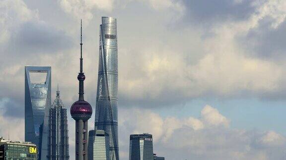 4K:从白天到日落的上海摩天大楼中国