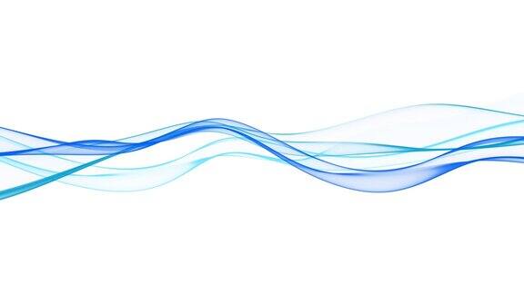 抽象的蓝色凉爽的波浪线宽和慢-高清