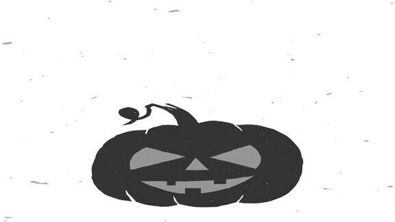 黑色南瓜的万圣节幽灵之夜概念动画卡通的南瓜邪恶与阿尔法频道