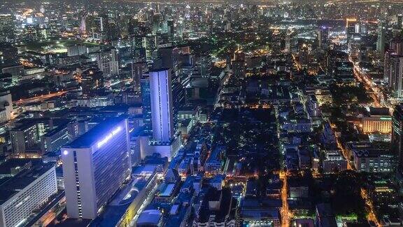 泰国曼谷城市景观夜间交通