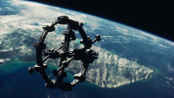 环绕地球的宇宙飞船这张照片的元素是由美国宇航局提供的