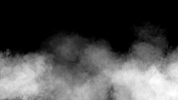 黑色背景上的黑烟雾蒸汽