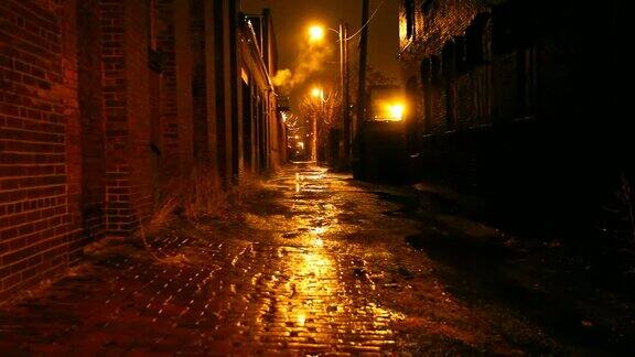 黑暗的城市小巷