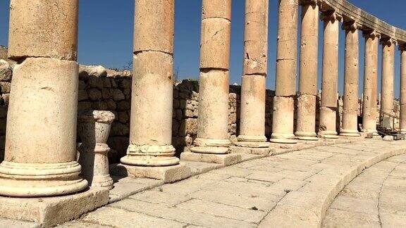 约旦古Jerash古城有希腊、罗马帝国遗址、文化、建筑、景观的地方