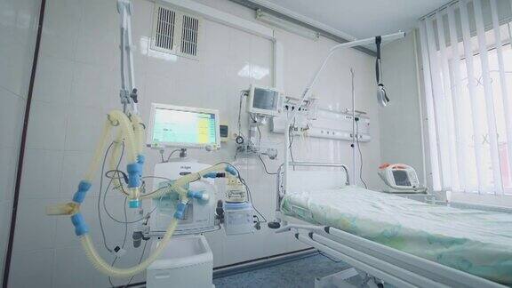 新医院的现代复活病房空荡荡的重症监护室