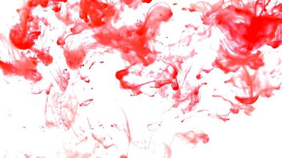 近景红色滴水抽象运动水彩墨溅背景分辨率为4KDci
