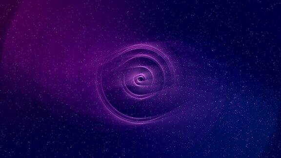 螺旋魔法抽象紫色和流动粒子背景无缝循环