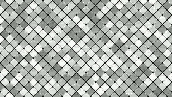 抽象对角线方形马赛克图案背景-无缝循环运动图形在灰色色调
