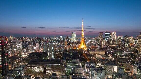 东京市区夜晚延时摄影