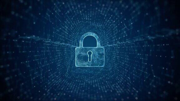 网络安全数字数据挂锁数字数据网络保护全球网络连接大数据分析未来背景概念