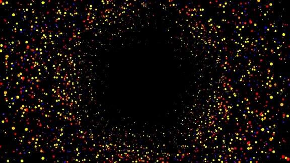 使用彩色粒子的抽象计算机动画