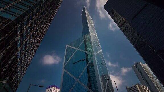 中国银行的天亮视图从香港4k时间间隔