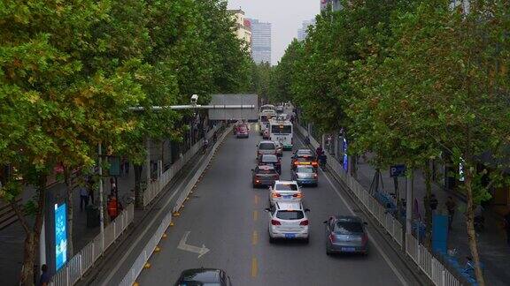 白天武汉城市交通街道大桥慢镜头全景4k中国