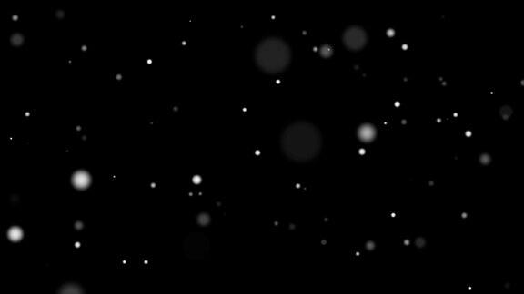 4k分辨率圣诞背景散焦粒子黑色阿尔法层背景缓慢下降的白色散焦闪烁的灯光背景