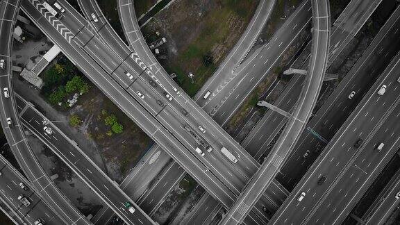 4K:曼谷高速公路鸟瞰图