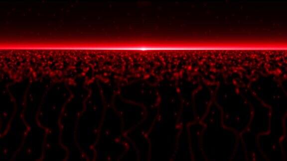 抽象技术光线与移动的点红点带红色LED灯数字背景动画抽象的背景红色的背景斯多克的视频