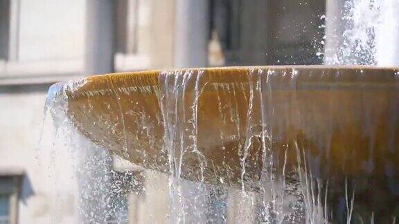 城市中的喷泉慢镜头180帧秒