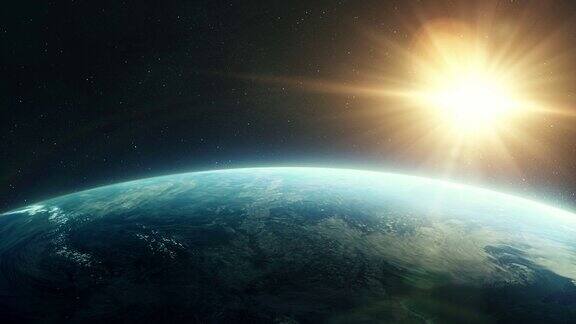 日出时的地球视角