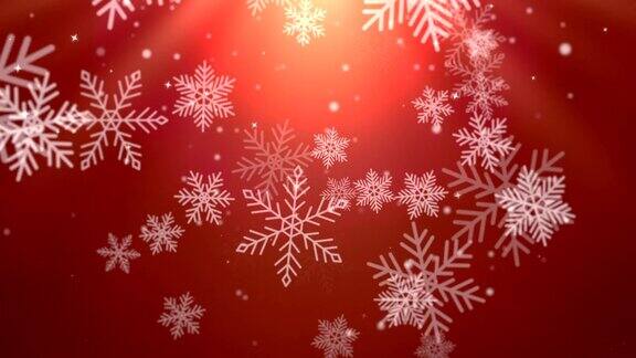 动画飘落的圣诞雪花在冬天