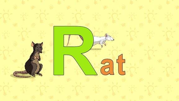 老鼠英语动物园字母表-字母R