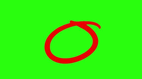 红色真右错误圆形图标写意写作风格绿色屏幕为视频编辑工作