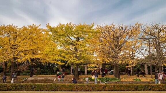 延时:行人拥挤的立川花园日本东京
