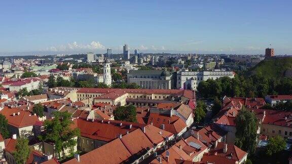 立陶宛首都维尔纽斯老城鸟瞰图