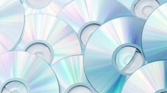 成堆的cd旋转空的cd或Dvd