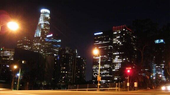 洛杉矶夜晚的(延时拍摄)