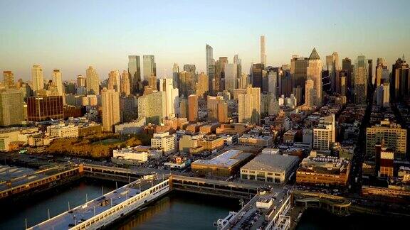 纽约曼哈顿都市风景航拍