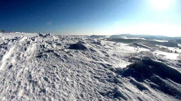 白霜雪堆暴风雪暴风雪冬天霜冰晶冰瓦瑟库佩Rh?n黑森4K