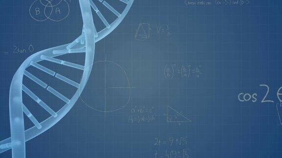 dna链上数学方程式的动画